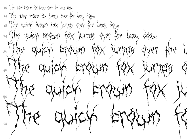 XXII Ultimate Black Metal font waterfall